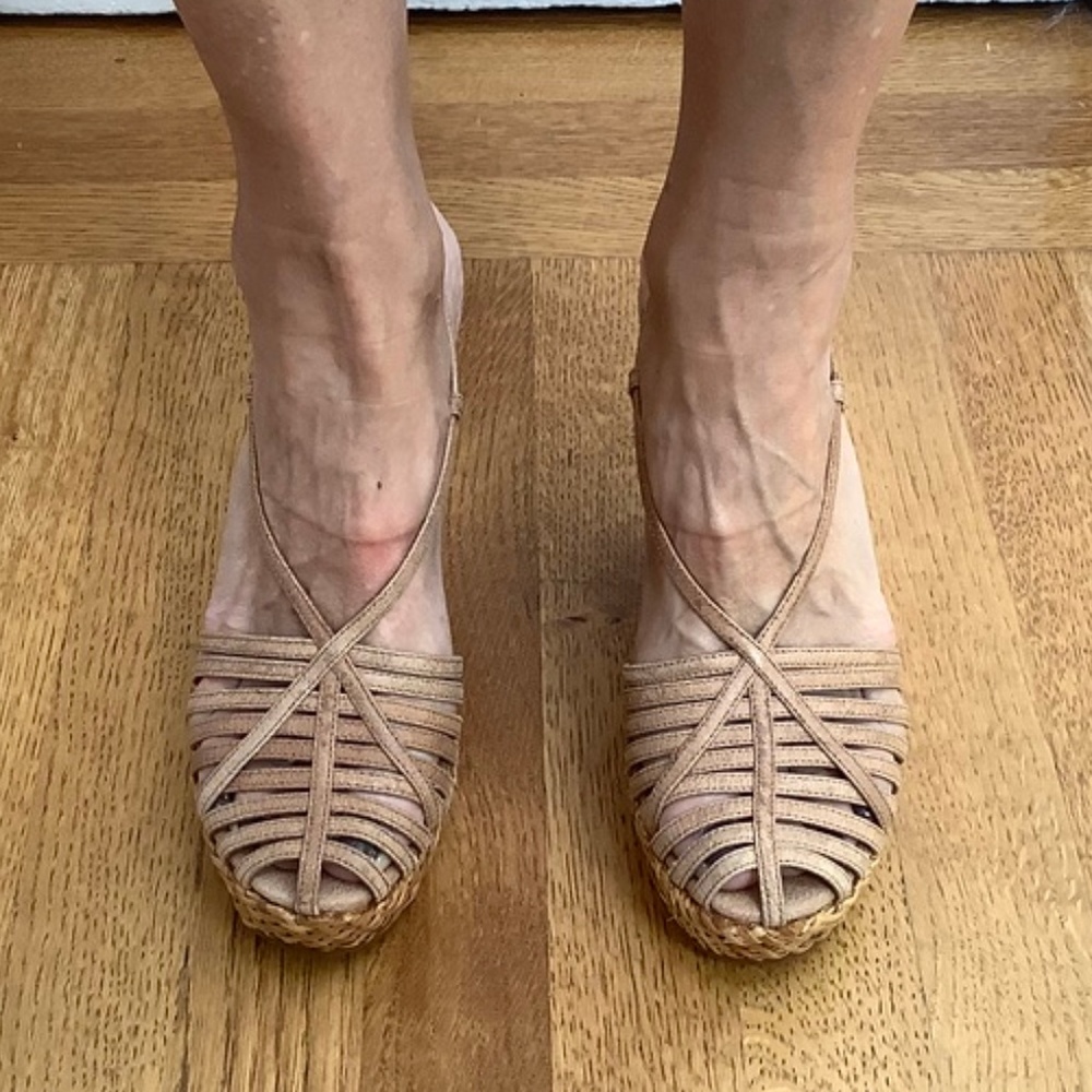 Prada Tan Woven Wedges - Picture 5 of 7